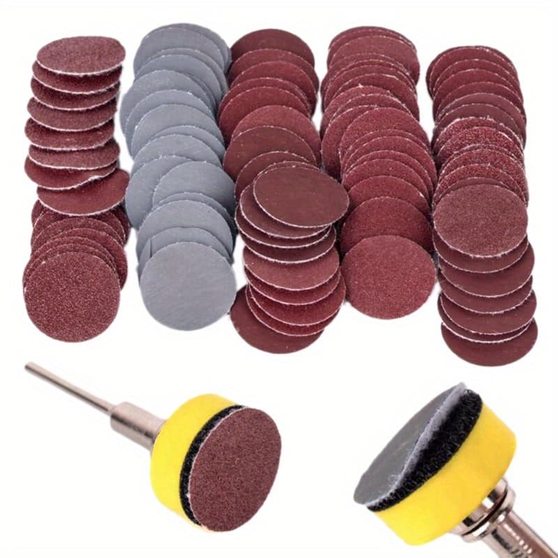 TEMU 1 Inch 100pcs Sanding Discs Pad Kit Round Sandpaper Hook Loop Sander