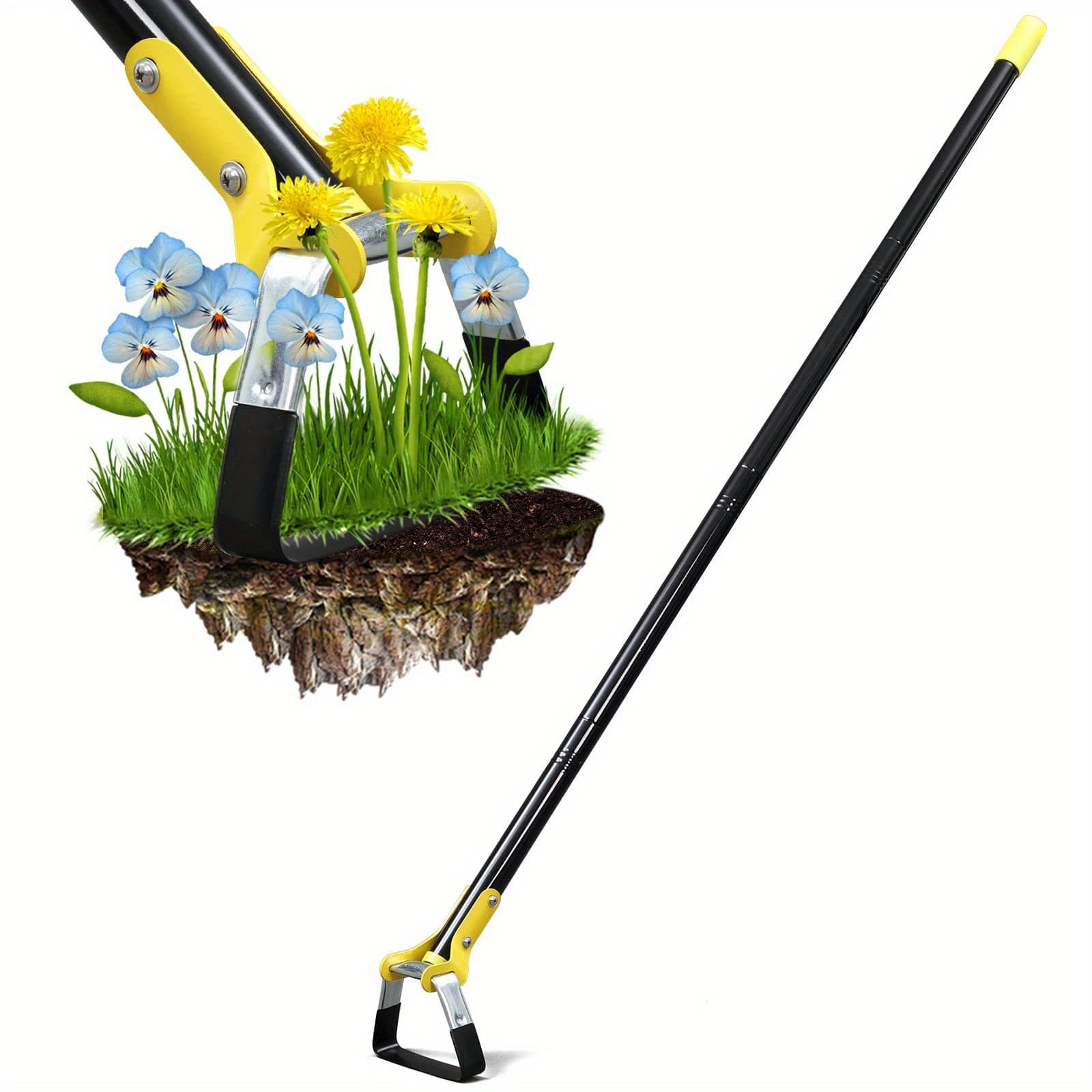TEMU Hoe Garden Tool - Garden Hoes For Weeding Gardening Long Handle Heavy Duty - Adjustable Weeding Loop Stirrup Hoe