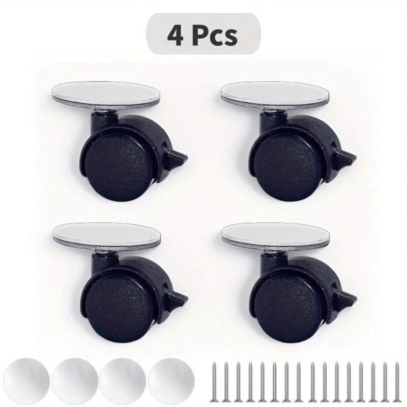 TEMU "4pcs" Self Adhesive Swivel Stem Casters With Brakes For And Stability On Carts, Organizer, Shelves, And Cabinets