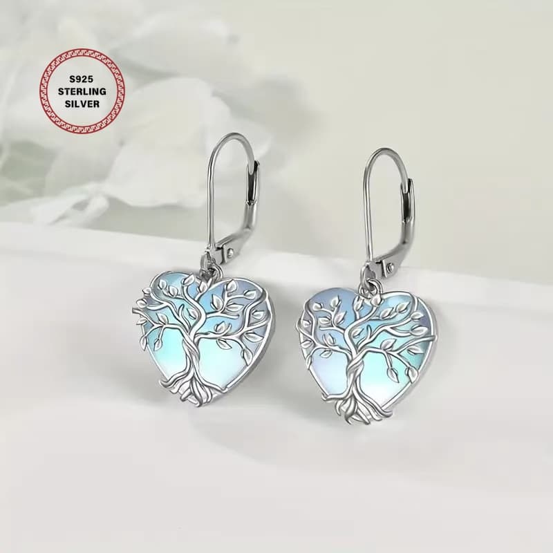 TEMU 925 Sterling Silver Teardrop Tree Of Life Earrings - Elegant Retro Style, Suitable For Daily Wear Or Giftstotal Weight Of The Product (3g)