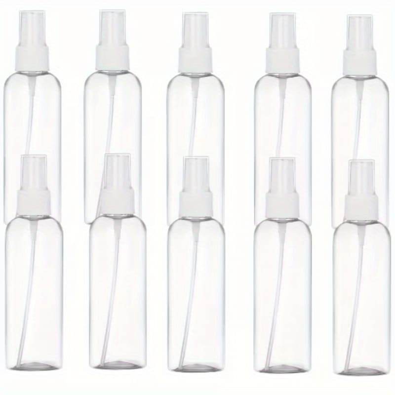 TEMU 5pcs/10pcs/15pcs Transparent Plastic Spray Bottles 30ml/60ml Toner Perfume Essential Oil Alcohol Etc. Refillable Containers, Transparent Pet Plastic Travel Bottles Empty Vials