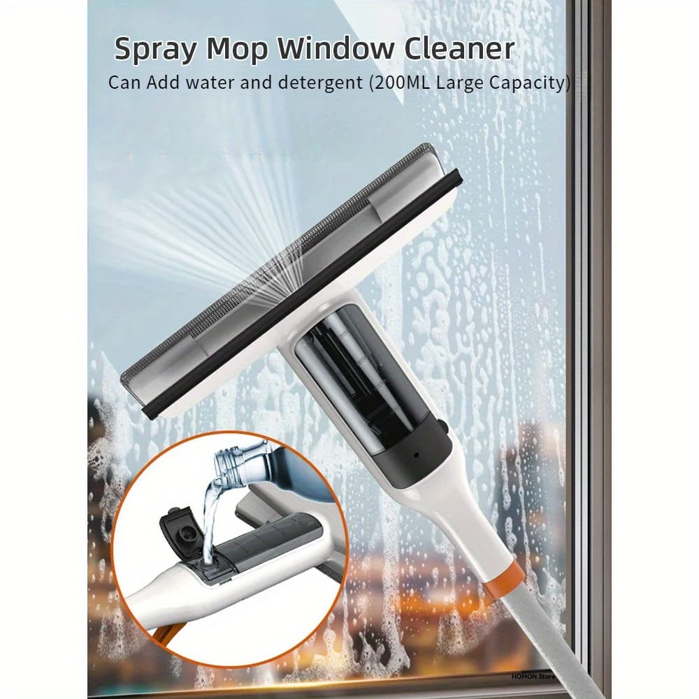 TEMU 3-in-1 Glass Cleaning Kit: Spray, Wash & Squeegee - Perfect For High Windows, Shower Doors & Car Windshields - Cleaning Tool - For All - Suitable For Everyday Cleaning