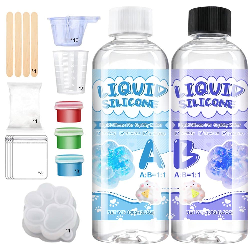 TEMU Liquid Silicone Gel Kit - Diy Cat Paw-specific Soft Rubber Making Set, 1:1 Ab Ratio, Suitable For Crafting Stress-relief Gifts & Diy Handmade Presents.