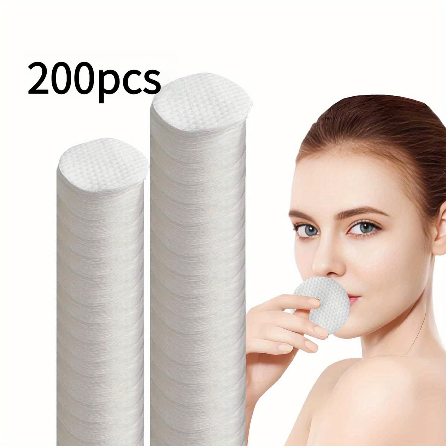TEMU 200pcs Oval Makeup Remover Pads, High-quality Makeup Remover Wipes. Hypoallergenic Facial Wipes, Suitable For All Light Beige Tones Light Beige, Premium Disposable Beauty Cleansing Cloths
