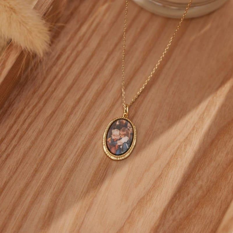 TEMU Personalized Photo Necklace, Custom Picture Necklace, Mother's Necklace, Memorial Gift, Anniversary Gift, Gift, Gift For Her