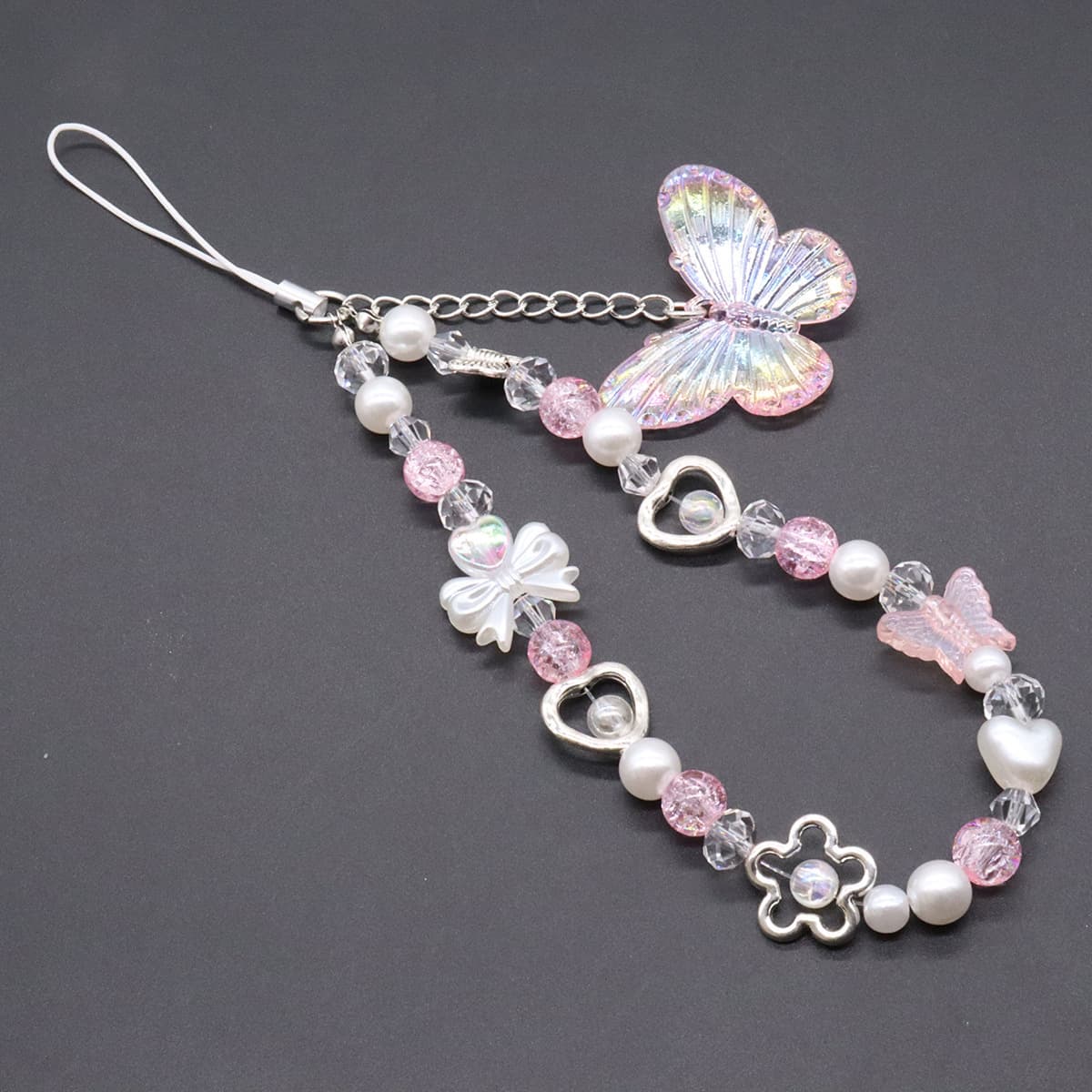 TEMU New Dopamine Mobile Phone Chain Simple Sweet Short Mobile Phone Lanyard Portable Women's Wristband Gift For Her