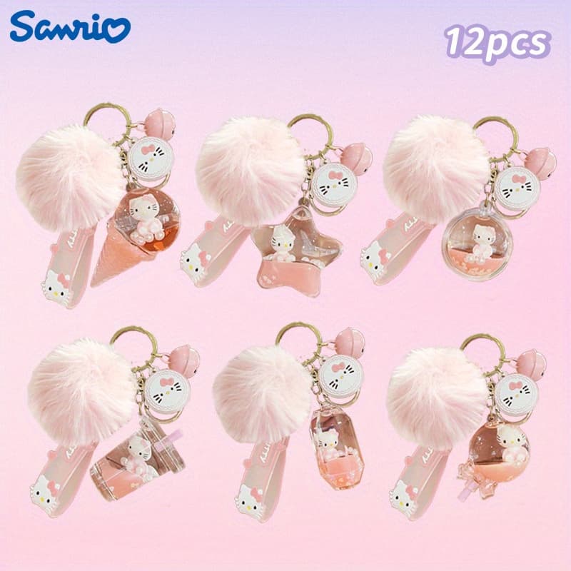 TEMU 12pcs Hello Sports Keychain, Cute Car Keychain, Student Backpack Pendant, Small Additions Suitable For Women When Going Out, To The Romantic Little Gift Of Valentine's Day