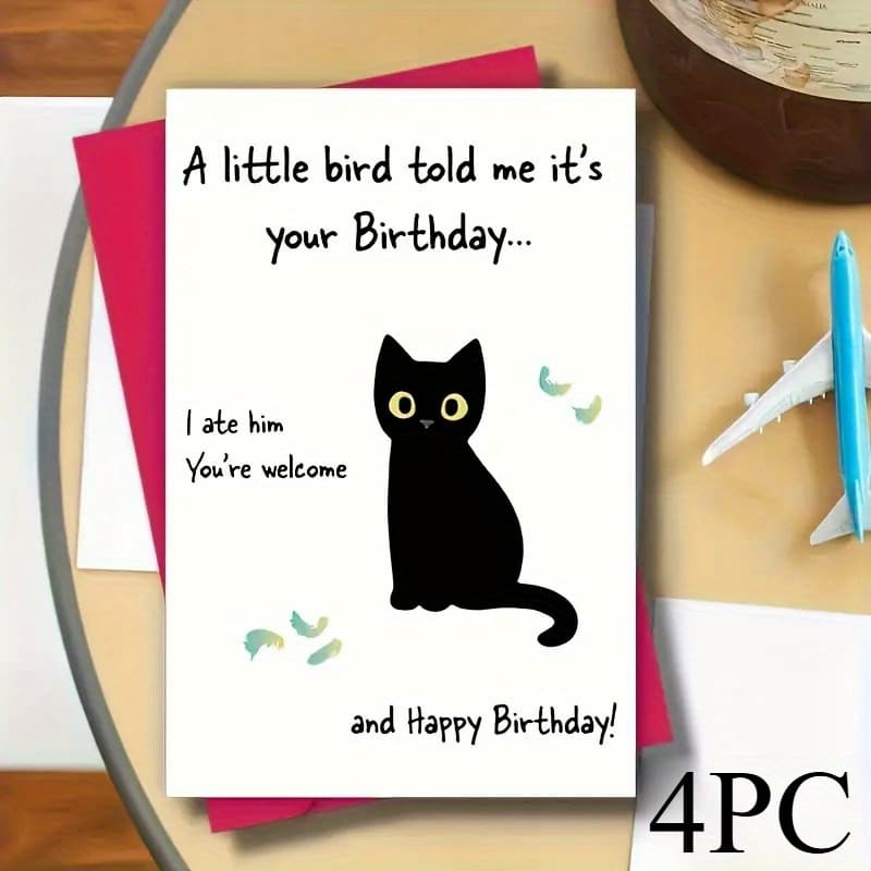 TEMU Pre-order 4pcs 2 Greeting Cards + 2 Envelopes - Birthday Card With Envelope - Anyone's Humorous Happy Birthday Wishes - Ideal For Christmas, Valentine's Day, And New Year Gifts