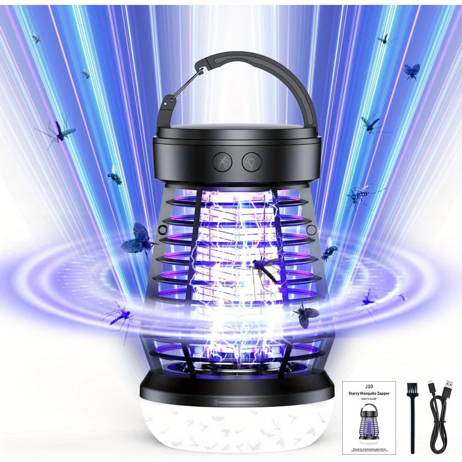 TEMU Usb-powered Extermination Lamp With 4 Brightness Settings, Featuring Led , Rechargeable Via Usb, And Designed For Indoor And Use, Including Patios, Gardens, And Backyards