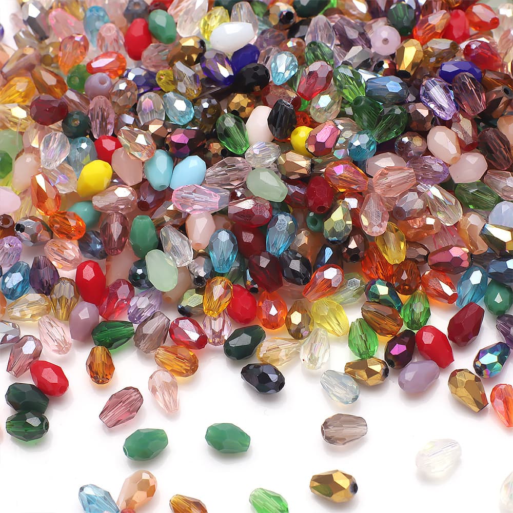 TEMU 1000pcs 4x6mm Ab Mixed Color Tear Drop Beads Pear Shape Loose Crafts For Jewelry Making Diy Needdlework