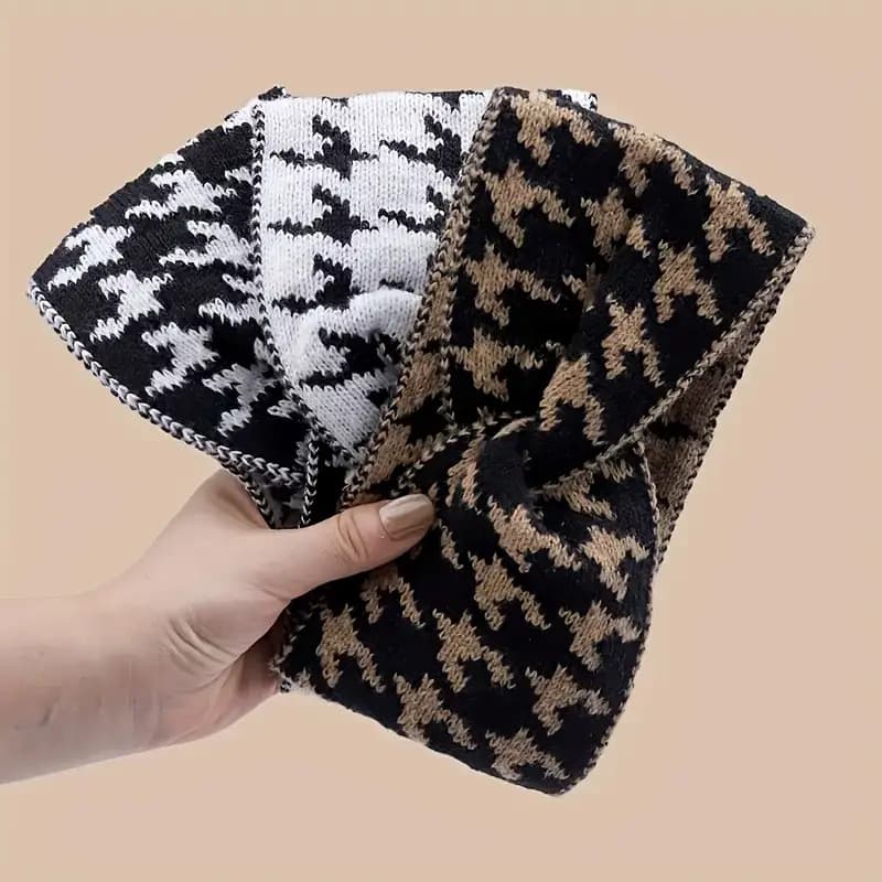 TEMU 3pcs Of Women's Headbands- Black And White, Brown, And Beige Loose Autumn And Winter Headbands, Soft And Comfortable Autumn And Accessories