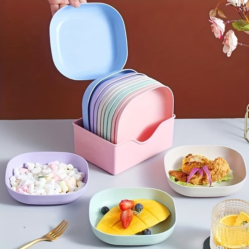 TEMU 11pcs Plate, Bone Spitting Plate, Household Table Dishes, Creative Fruit Plate, Snack Candy Plate, , Random Color