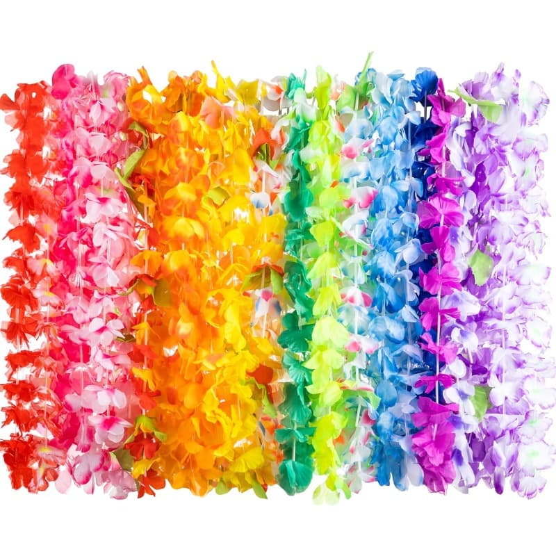 TEMU 24 Bulk, Tropical Flower Lei Hawaiian Lei Beach Hawaii Luau Party Favors Decoration Birthday Party Supplies