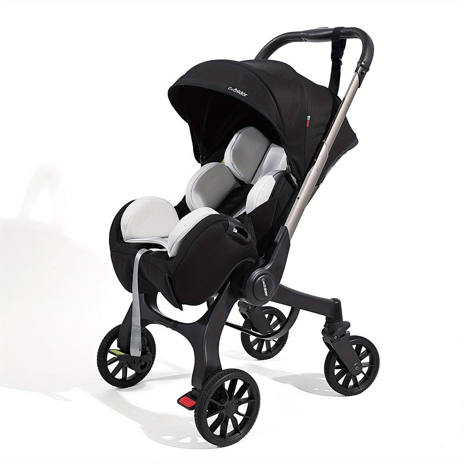 TEMU Travel Baby Stroller, Foldable And Bidirectional, Adjustable Sunshade Roof, Metal Frame And Comfortable Fabric- Multiple Colors (black/ Pink/ Green)