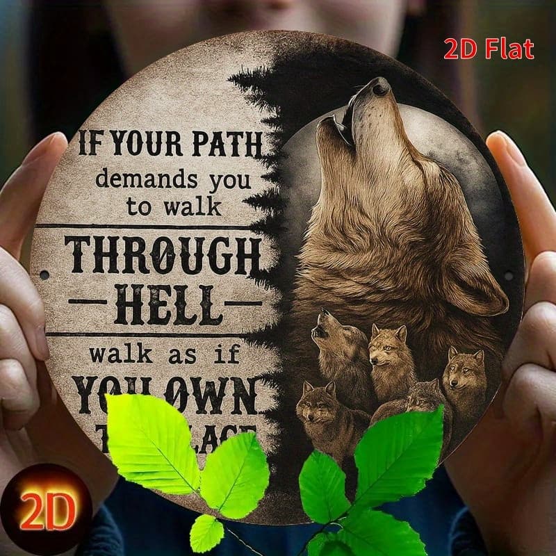 TEMU 2d Flat Printing, A Wolf Inspirational Cry , Suitable For Home, Office, Bedroom Decoration, Coffee Shop Decoration, Garage Decoration, Etc. Holiday Gift, 20 20cm/ 7. 8 7. 8in, 2d Flat