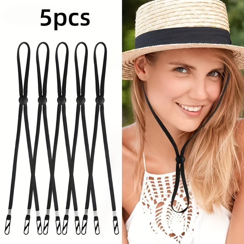TEMU Removable Chin Cord Windproof Hat Strap Clips Anti-lost Strap Clips For Golfing Boating Fishing Hat Outdoor