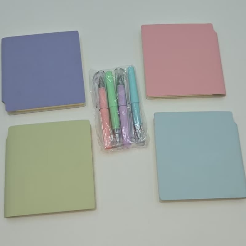 TEMU 8pcs Compact And Portable Notebook Set, Including 4 Colored Notebooks And 4 Colored Pens, In Multiple Colors, Perfect For Party Gifts