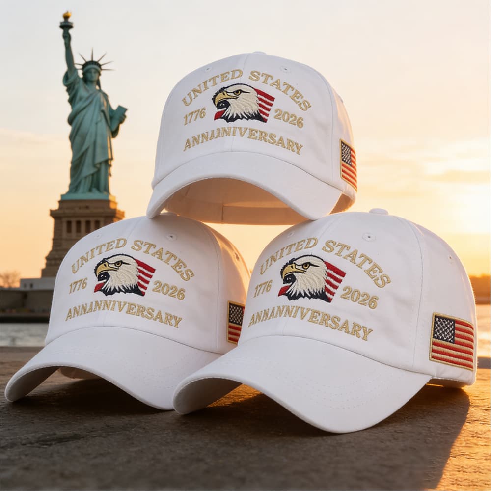 TEMU Set Of 3 Men's Baseball Caps Commemorating The 250th Anniversary Of America From 1776 To 2026, Featuring A Bald Eagle And , Perfect For Day Celebrations