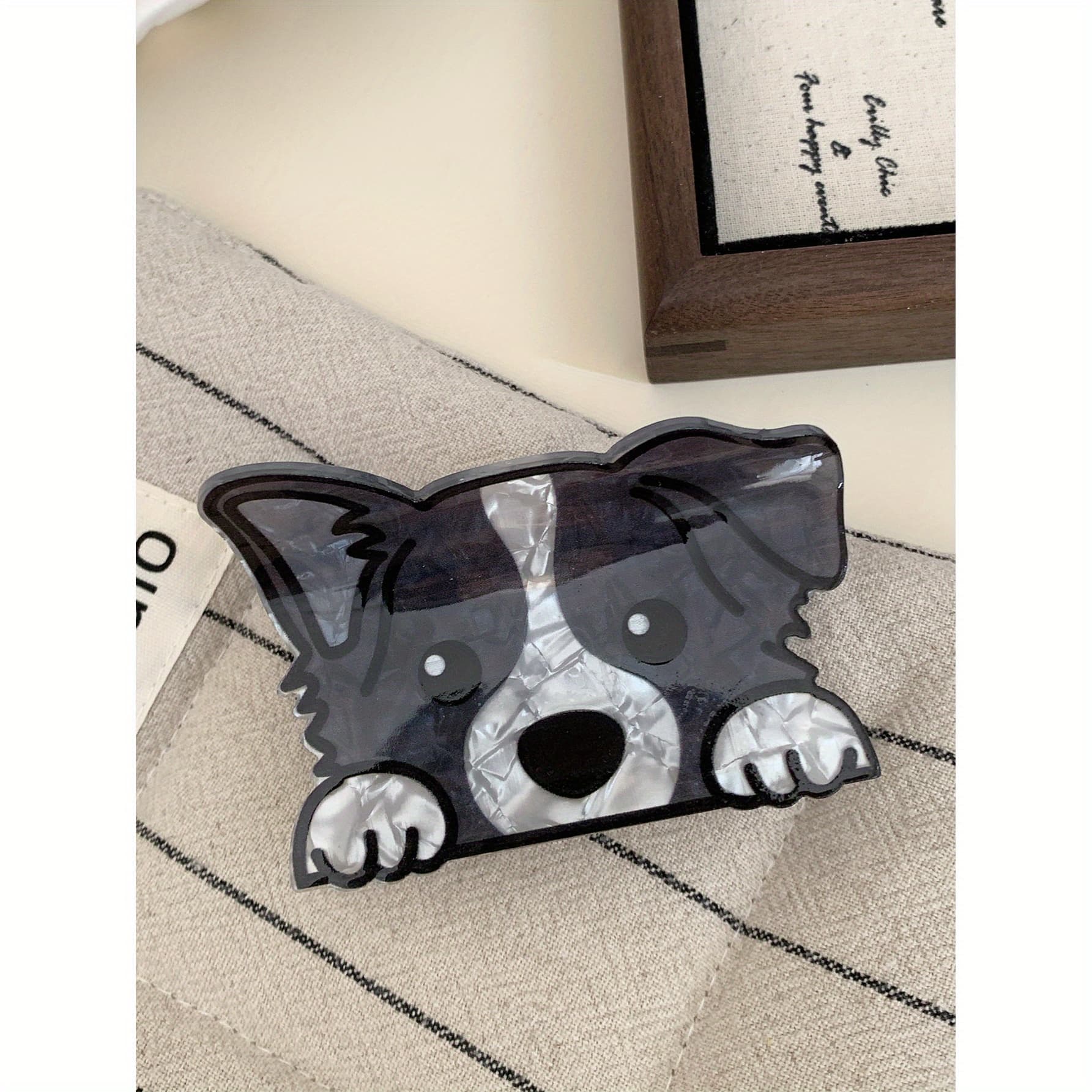 TEMU 1pc Cute And Fashionable Puppy Hair Clip Golden Retriever Border Collie Back Of Head Hair Accessory Cartoon Claw Clip Suitable For Daily Use