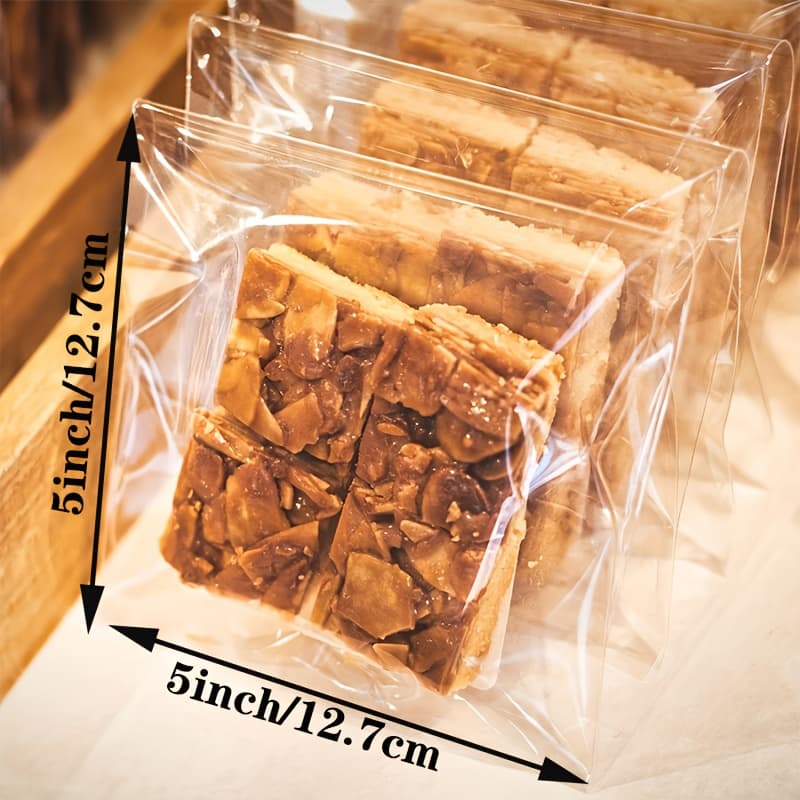 TEMU Gift For Her/him 100-pack Value Self-sealing Gift Bags - Transparent Cookie Bags - Ideal For Wrapping Gifts, Candies, And More - Perfect For Parties And Celebrations - Gift For Bakers And
