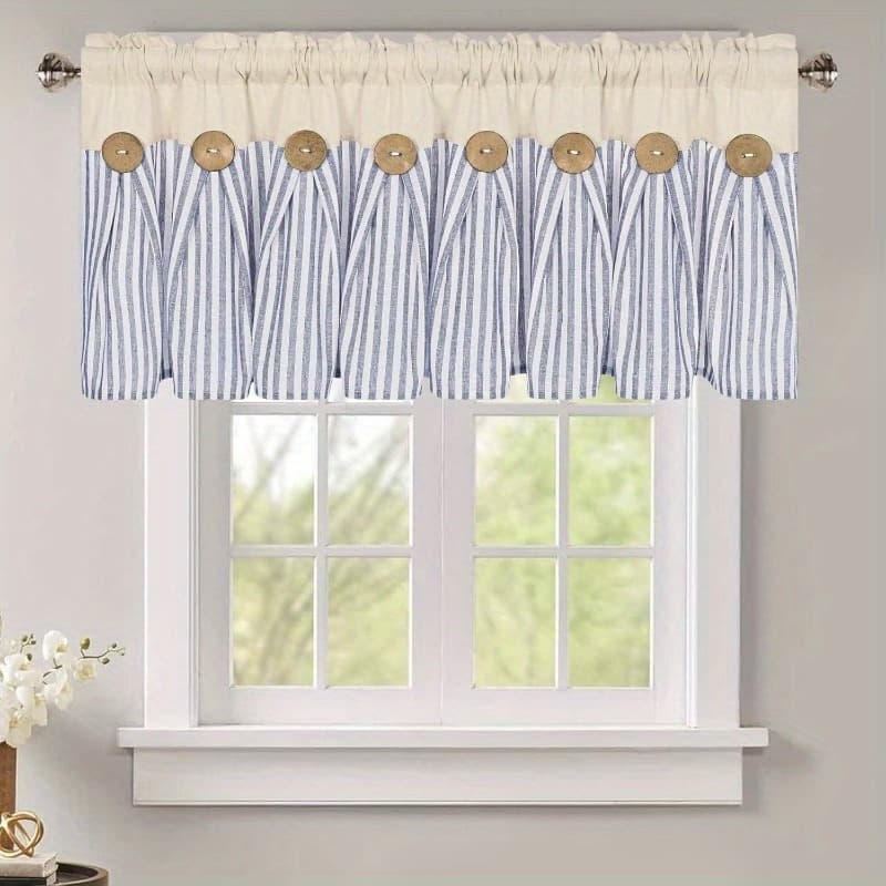 TEMU 1/2pcs Curtains In , Striped Curtains, Bohemian Style Curtains, Bedroom Living Room Kitchen Bathroom Cafe Striped Curtains, Home Decor.