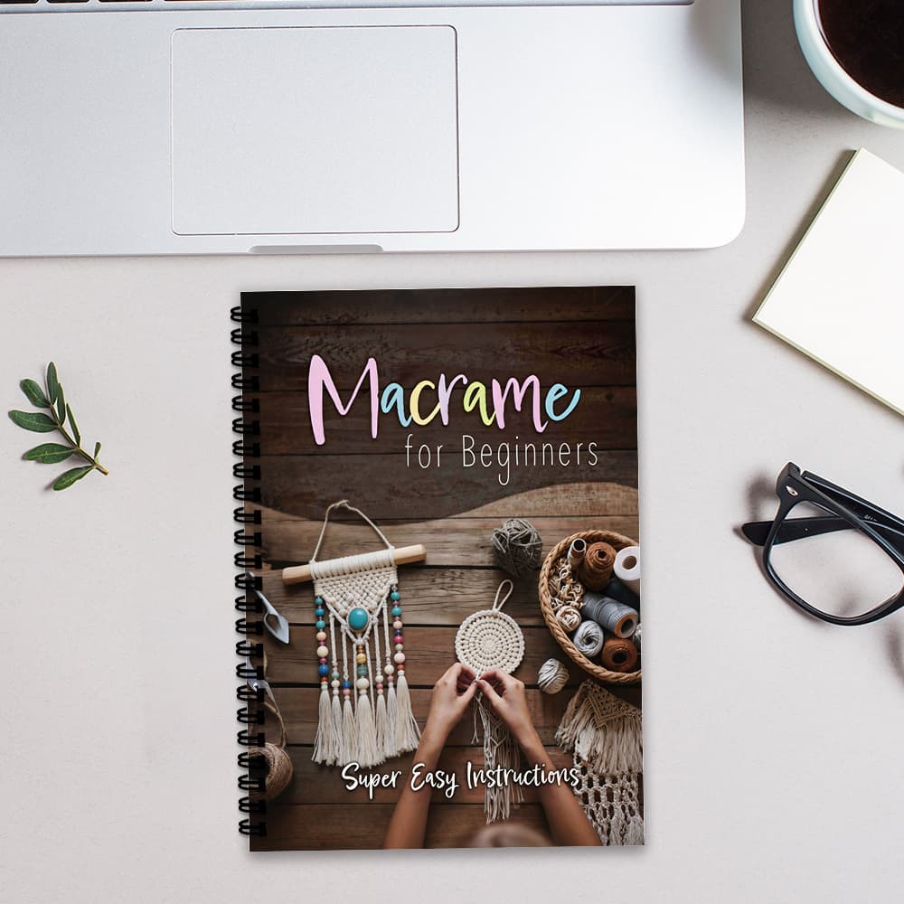 TEMU 1pc 'macrame For Beginners' Spiral Notebook, Macrame Project Cover, Durable Spiral Binding, Beginner Friendly Craft Journal, Subject Notebook