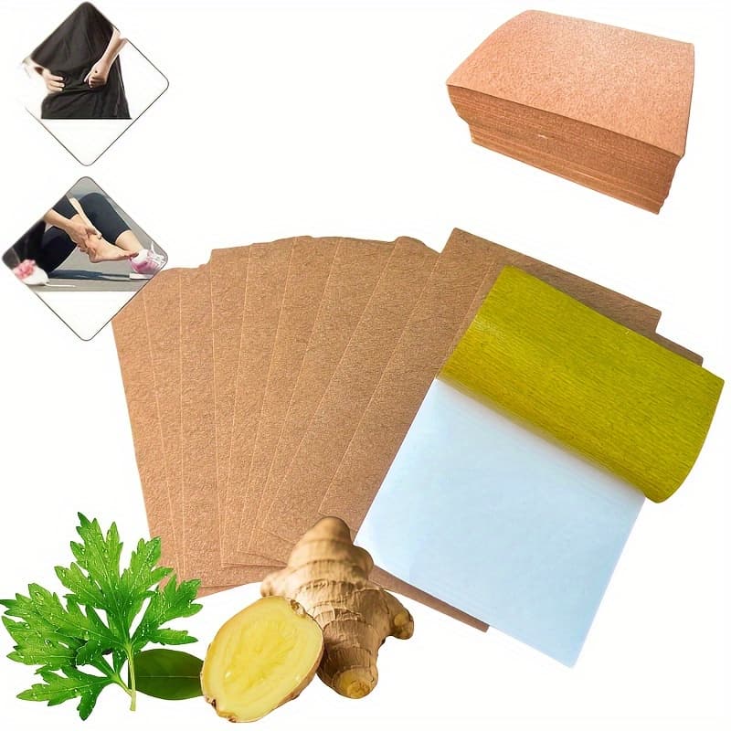 TEMU 100pcs Of Ginger Patches, Perfect For The Shoulders, Back, And Waist, Providing Safe And For Middle-aged And Elderly Individuals - A Great Gift Idea
