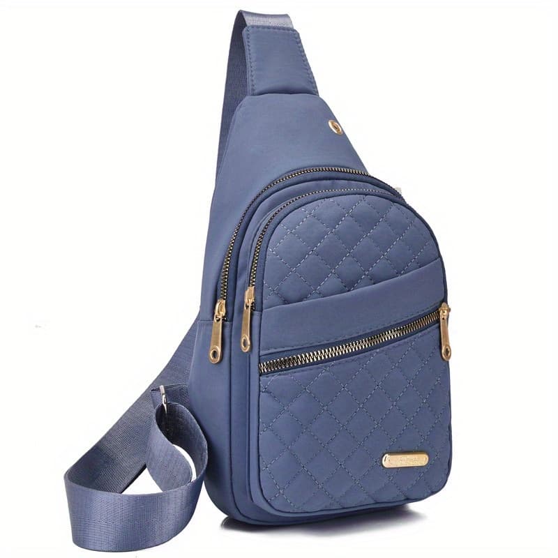 TEMU Women's Anti-theft Large Capacity Crossbody Bag With Adjustable Strap - Lightweight Nylon Chest Satchet Suitable For Travel, Work, Commuting & Outdoor - Handbag With Zipper Closure &
