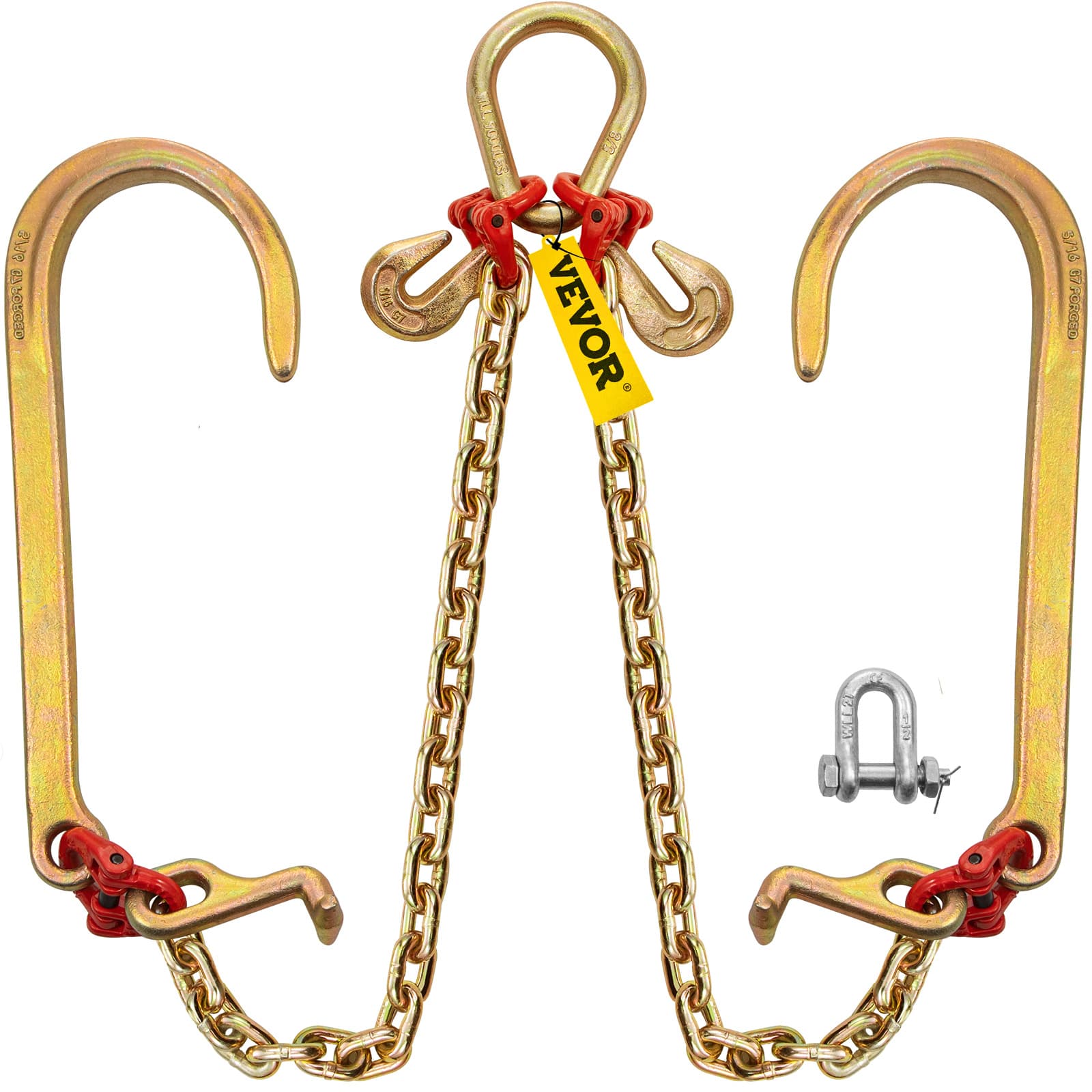 TEMU Vevor 5/16"x2' G80 Tow Chain Grab & T Hook 10800lb