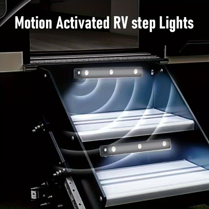 TEMU 1/2-pack Motion Sensor Rv Step Lights, Indoor Led Lighting, High Brightness & Long-lasting, Battery Powered, , Suitable For Rv