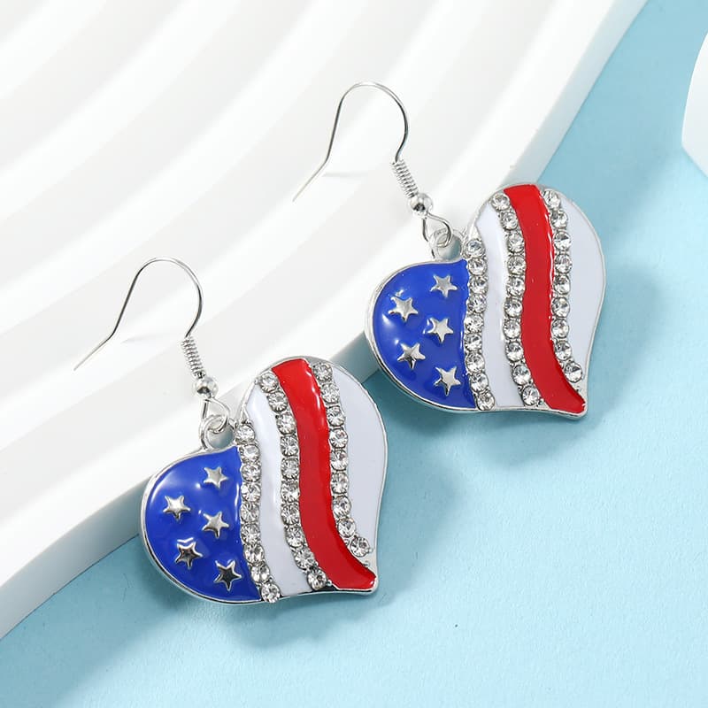 TEMU Of American Earrings, July 4th Earrings, Patriotic Earrings With Stars, Hearts, And Designs, Party Gifts, Holiday Gifts