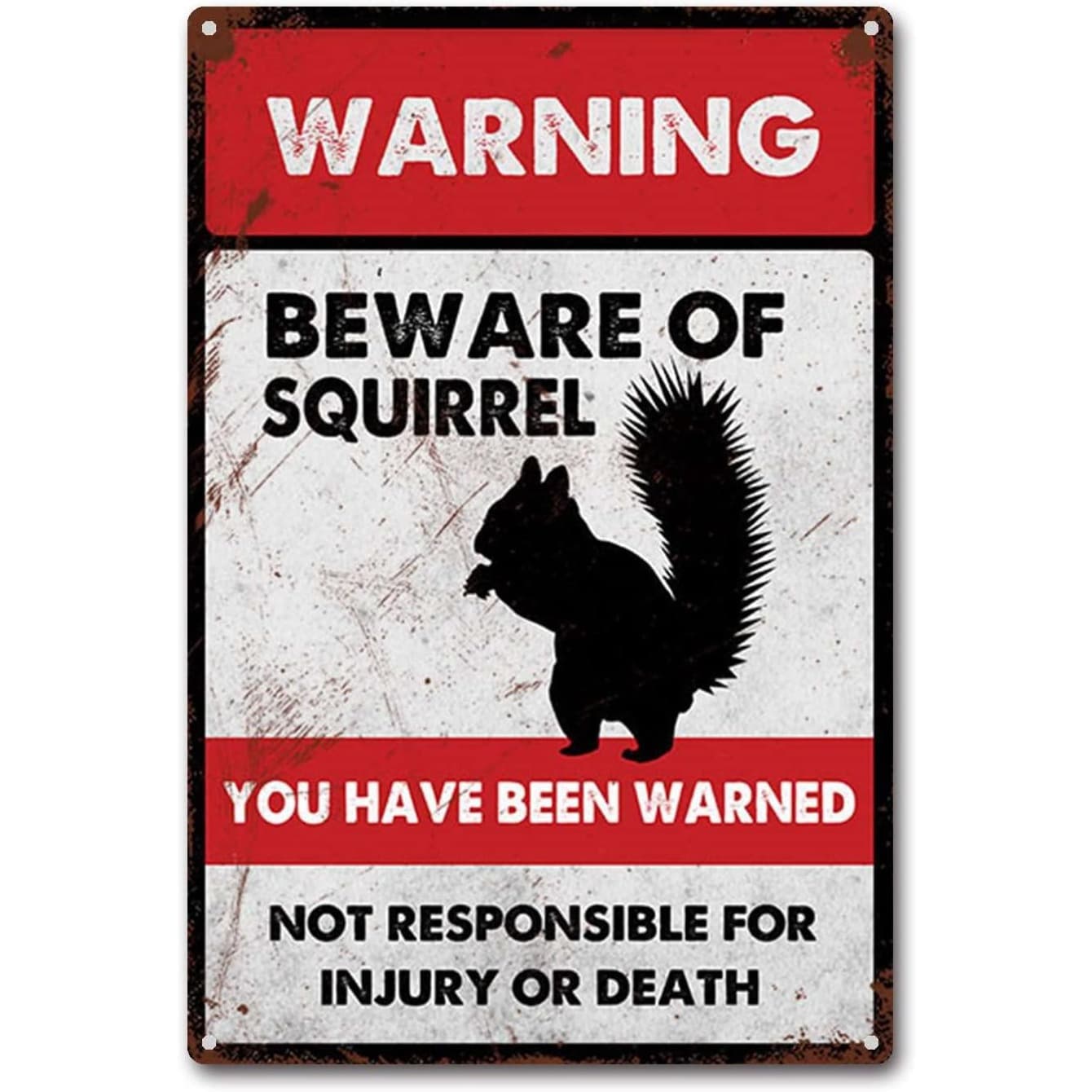 TEMU Decorative Signs And 1pc Warning Beware Of Squirrels Humorous Warning Style 8 X 12 Aluminum Signs For Places With Squirrels Room Decor