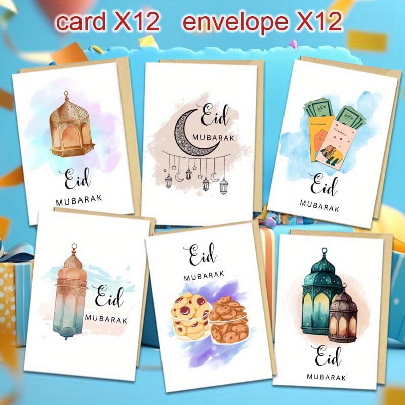 TEMU 24pcs (12 Envelopes + 12 Cards) Funny Cute Cartoon Blank Greeting Cards To Family Friend Brother Sister Christmas Cards Happy New Year Gifts