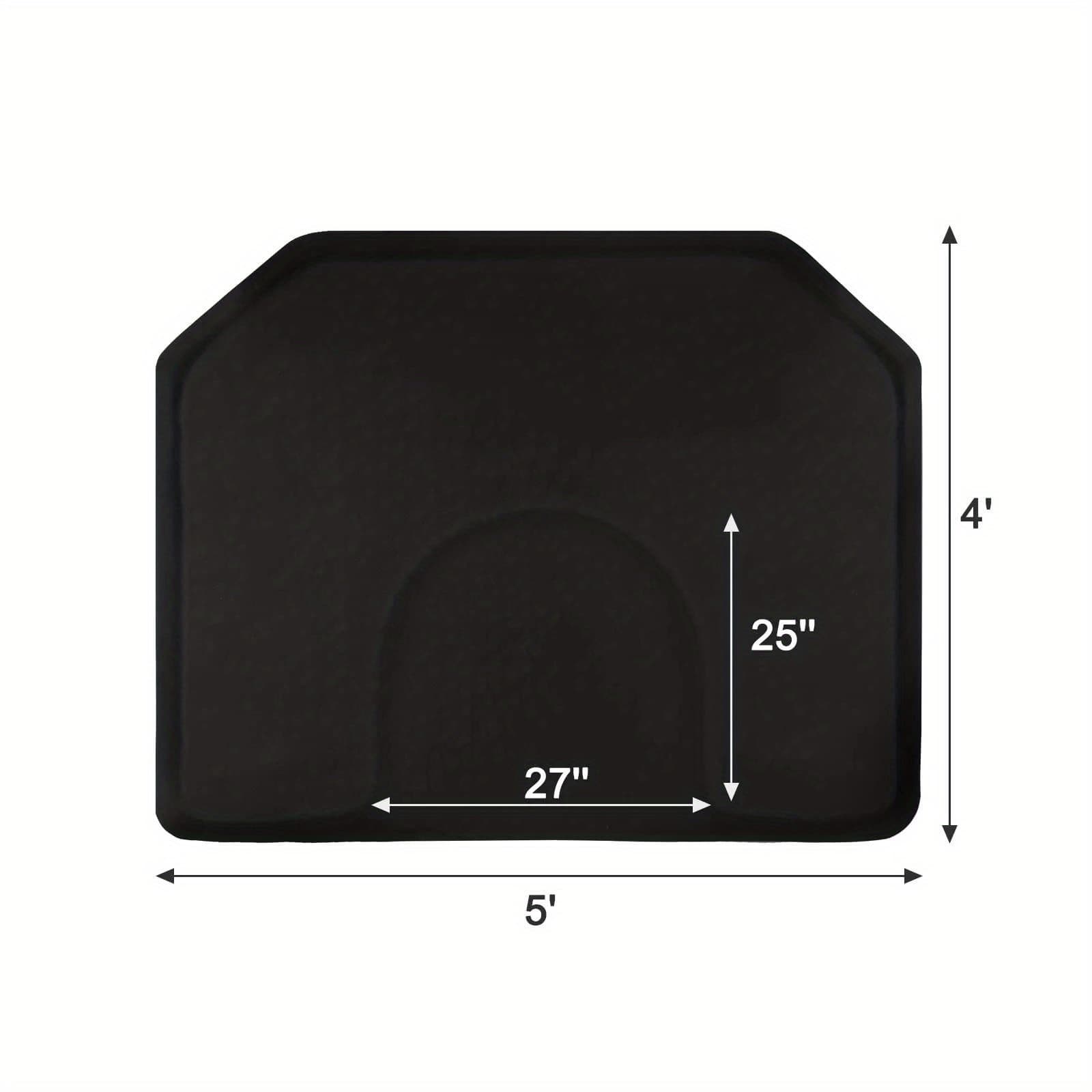 TEMU 4' X 5' Haircut Floor Mat For Stylist Standing, 1/ 2" Thick Comfortable Polygonal Design, Non-slip, Shock Absorbing, Durable, Suitable For ,
