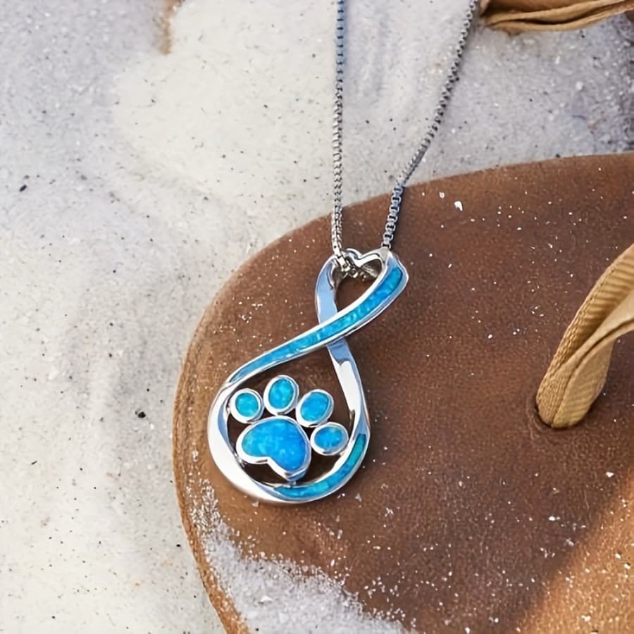 TEMU 1pc Dog Paw Print Necklace - Jewelry For , Paw Print Pendant Unisex Chain, Accessory, Christmas/anniversary Gift For Daily Wear, Pet-themed Necklace For Daily Use & Special Occasions