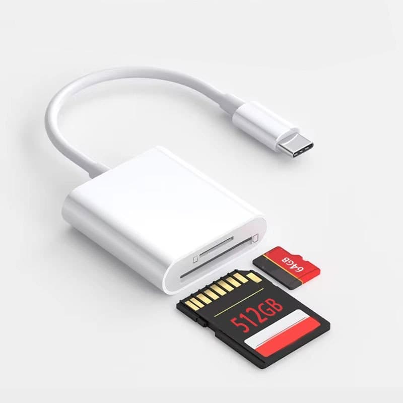 TEMU Usb C Tf/sd Card Reader For Iphone 15 16/ipad/macbook/ , Usb-c Type C Supports Sd And Tf Memory Card Adapter, Trail Camera Viewer Plug And Play - 2 Slots
