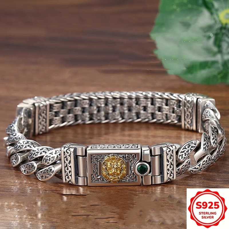 TEMU 1pc S925 Silvery Men's Bracelet, Fashion Bracelet, Silvery Bracelet, Men's Birthday Gift Jewelry, Father's Day Gift, Boyfriend Gift, Birthday Gift, Perfect Gift For Boys, Perfect For Daily Wear