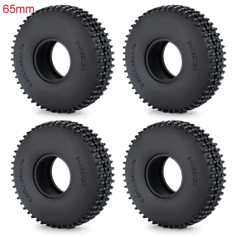 TEMU 4pcs 1.0 Inch Tires All Terrain Pin Crawler Tires For Trx4m Scx24 Fcx24 Upgrade Parts 64* 24mm, 65*20mm