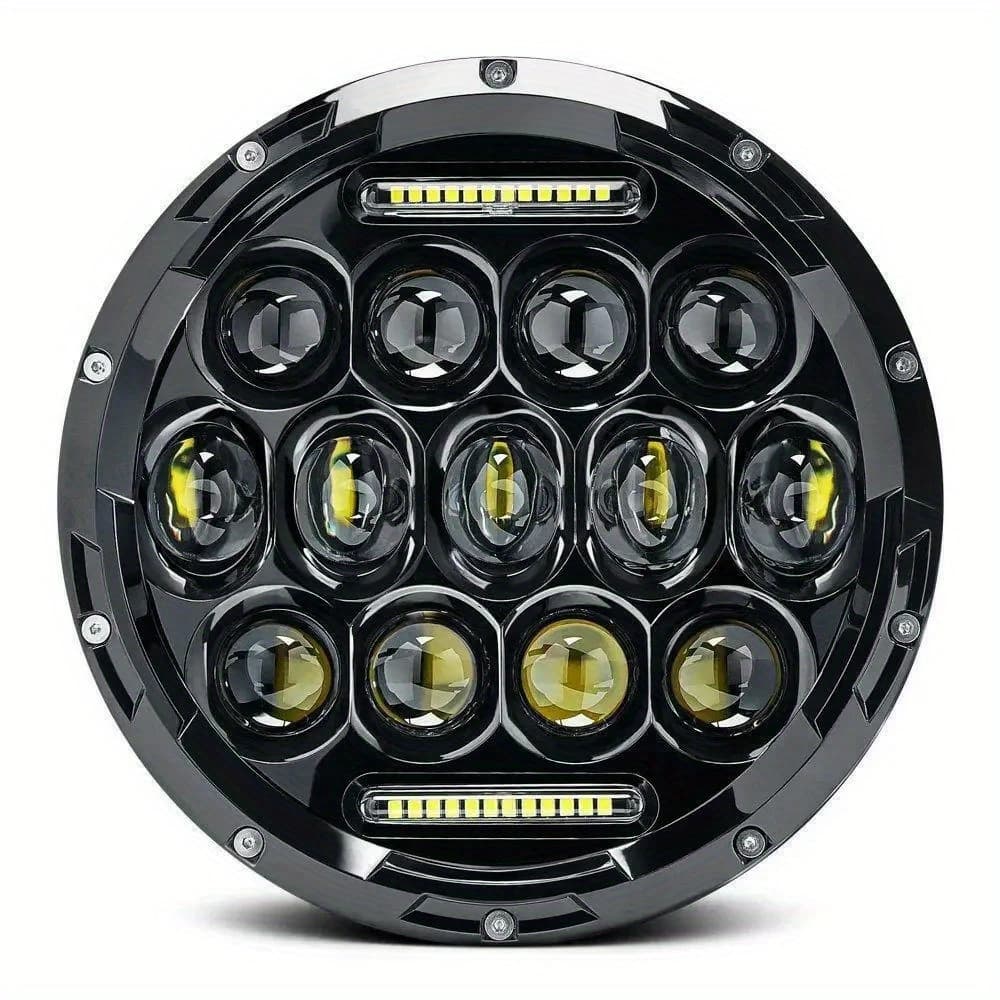 TEMU 7 Inch Led Headlight 140w 7" Round Led Headlight With Beam Drl For For Wrangler Jk Tj Lj, Without Battery