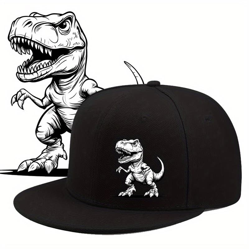TEMU Spring And Summer Urban Fashion Neutral Duckbill Hat, Dinosaur Themed Design, Daily Hip-hop Flat Edge Hat