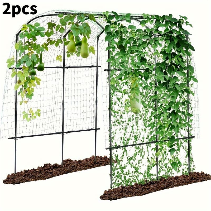 TEMU 2 Heavy-duty Green Garden Climbing Frames, Plastic Outdoor Climbing Plant Support Frame, 4x4 Inch Grid Suitable For Fruits, Vegetables, Grapes, Beans, 27 Fibers