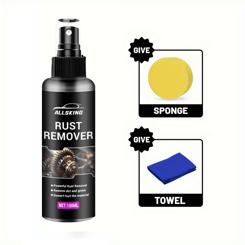 TEMU Multi-functional Rust Remover - Special Iron Conversion Spray For Automotive Parts, Tires, And Car Doors, Removes And Repairs Rust Stains