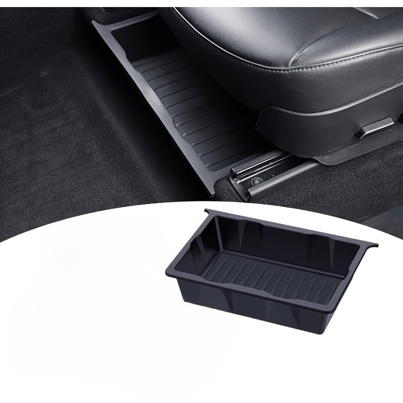 TEMU Seat Bottom Box For 2021-2024 Models, Durable Abs Under Seat Storage Box, Front And Rear Seat Storage, Hidden Tray, Car Parts Space Saving, Car Rack | Under Seat Sorting Box