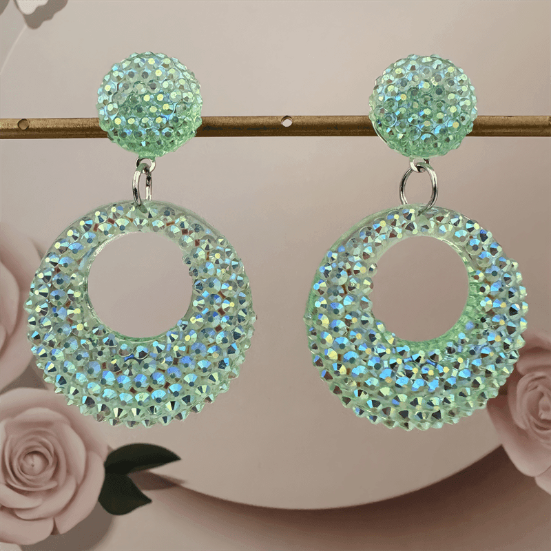 TEMU Hollow Circular Resin Pendant Earrings Have A , Elegant, And Fashionable Style, Making Them The For Women To Wear Or Give Gifts All Year Round