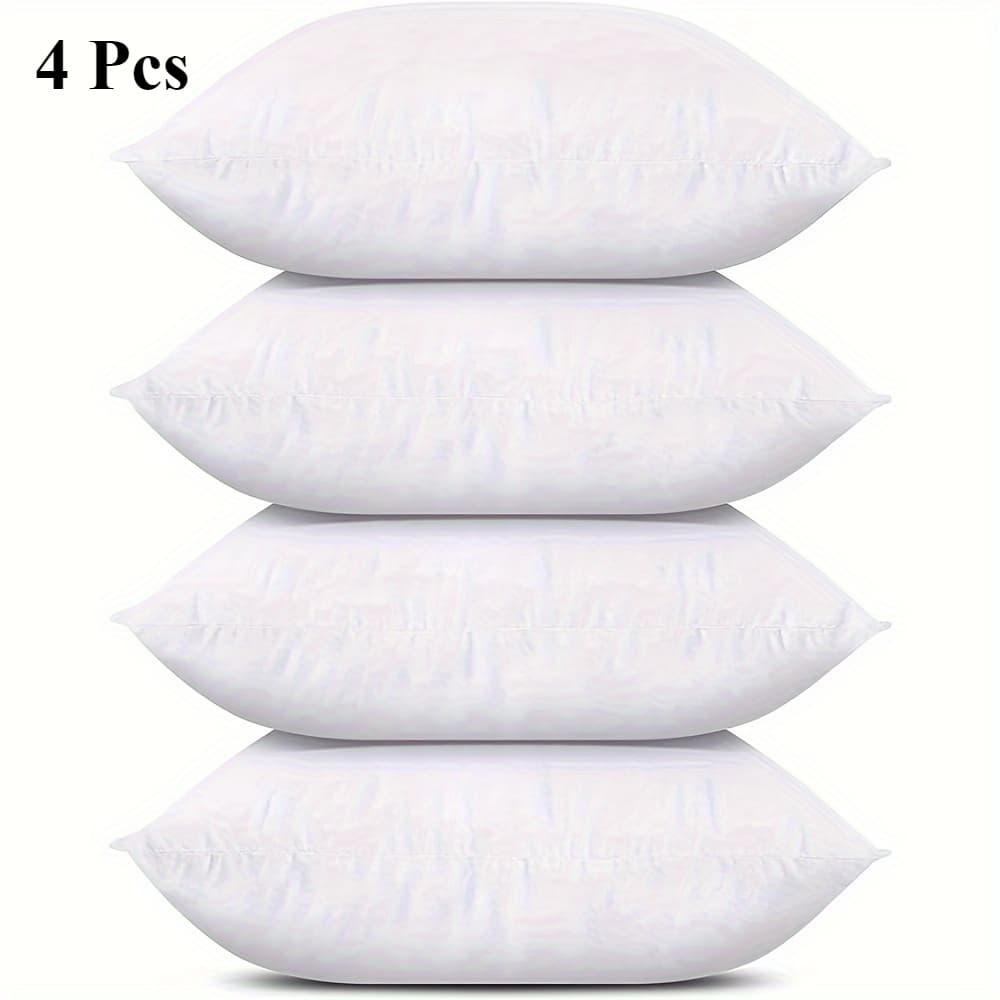 TEMU 4pcs Of 18x18 Inch 3d Polyester Filled Pillow Core With Zipper Closure, Suitable For Living Room, Sofa And Bedroom, Perfect As A Holiday Gift.