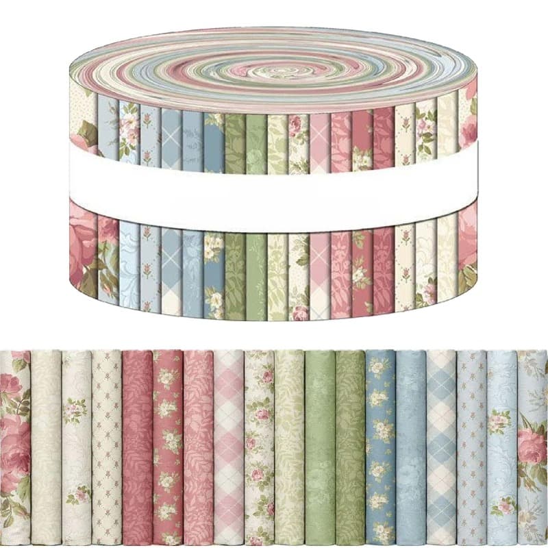 TEMU 40pcs 6.5 X 50cm (2.55 X 19.7in) Pre-cut Floral Pattern Fabric, Sewing Kit, Suitable For Hand Sewing, , Doll Making, Bag Decoration, Home Decor. Hand Wash . Sewing Supplies For Sewing Projects