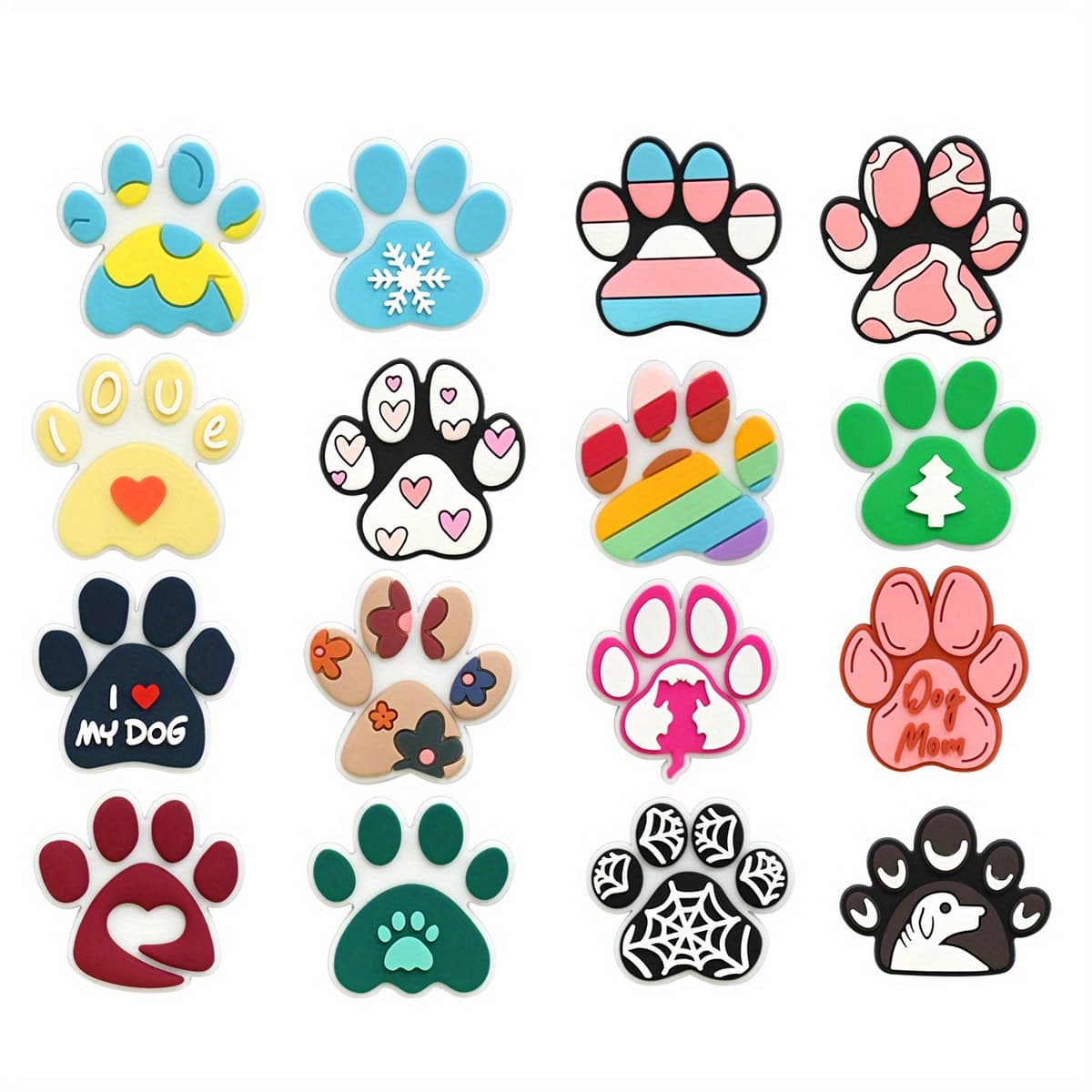 TEMU 16pcs Cartoon Charms Set - Removable Pvc Decorations, Suitable For Sandals And Bag Embellishments, Diy Decoration Accessories, Graduation Season, Holidays, And Birthday Gifts
