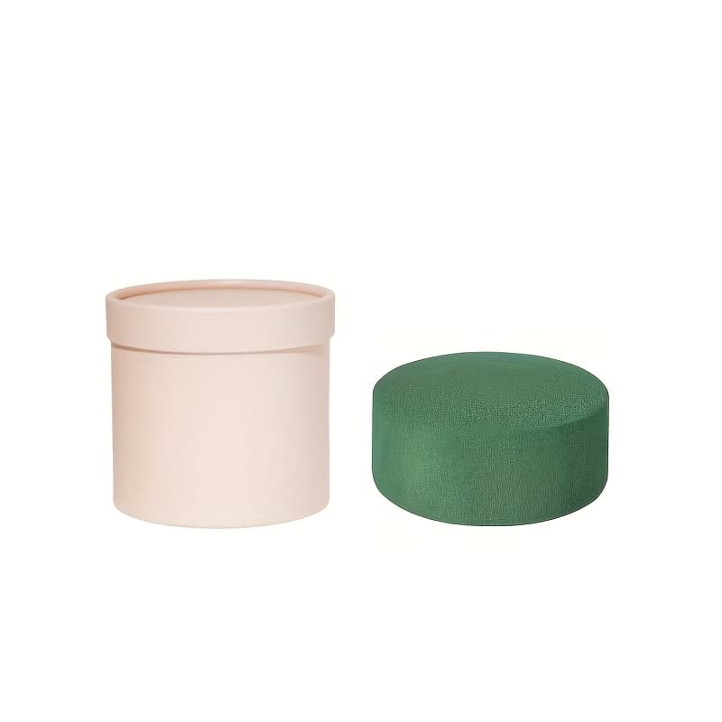 TEMU 2pcs Set A Round Gift Box And A Flower Clay Gift Boxes With Lids, Floral Foam Set, For Flowers For Mother' S Day Bridesmaid Wedding, Arrangements And Gifts