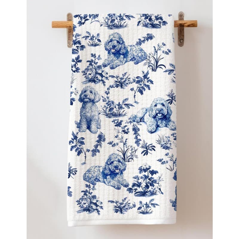 TEMU 1pc Of An 18 By 26 Inch Kitchen Towel Featuring A Goldendoodle , The Toile De Style. This Dish Towel A Great Gift For Love Goldendoodles, Perfect For Or Any Holiday