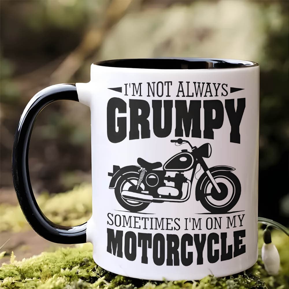 TEMU 11oz Ceramic Motorcycle Coffee Mug - Hand Wash Only Insulated Cup - Reusable Multipurpose Mug For Home - Unique Christmas Gift For Men And Women - Ideal For Dad From Son, Daughter, Wife